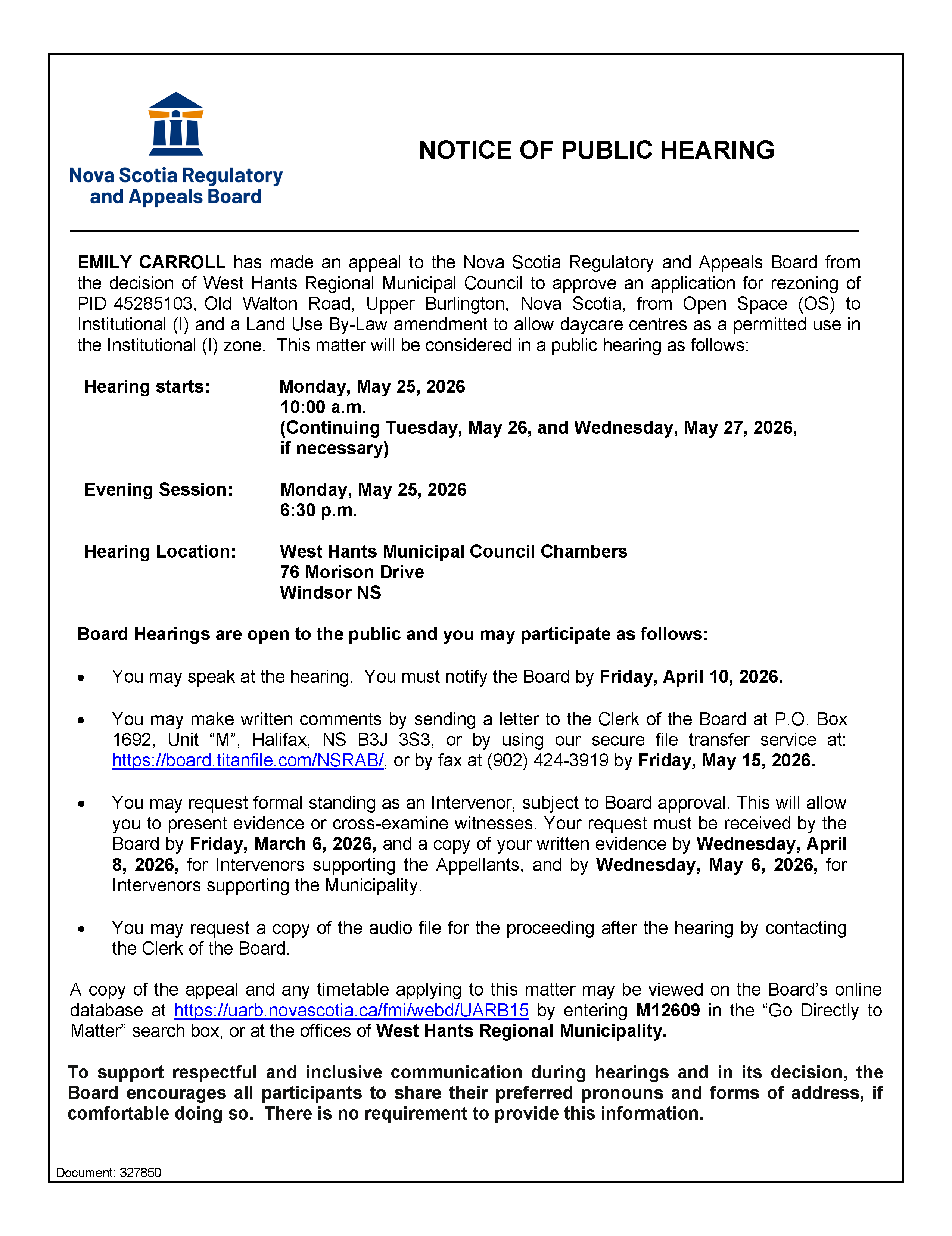 M12609 Notice of Hearing CARROLL2